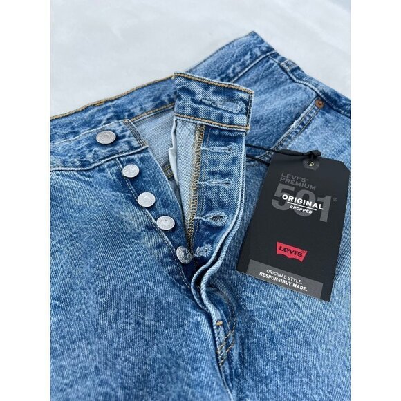 NWT LEVI'S 501 Women's Size 31 x 26 ORIGINAL CROPPED button fly JEANS MSRP $98 - Picture 4 of 15